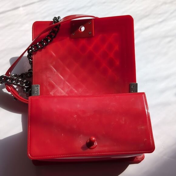 Toyboy Jelly Cherry  Red Quilted Small Chain Shoulder Bag - Picture 5 of 15